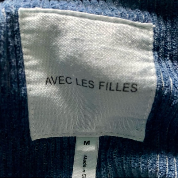 Avec Les Filles Relaxed Corduroy Shacket In Blue Size M NWT - Picture 6 of 16
